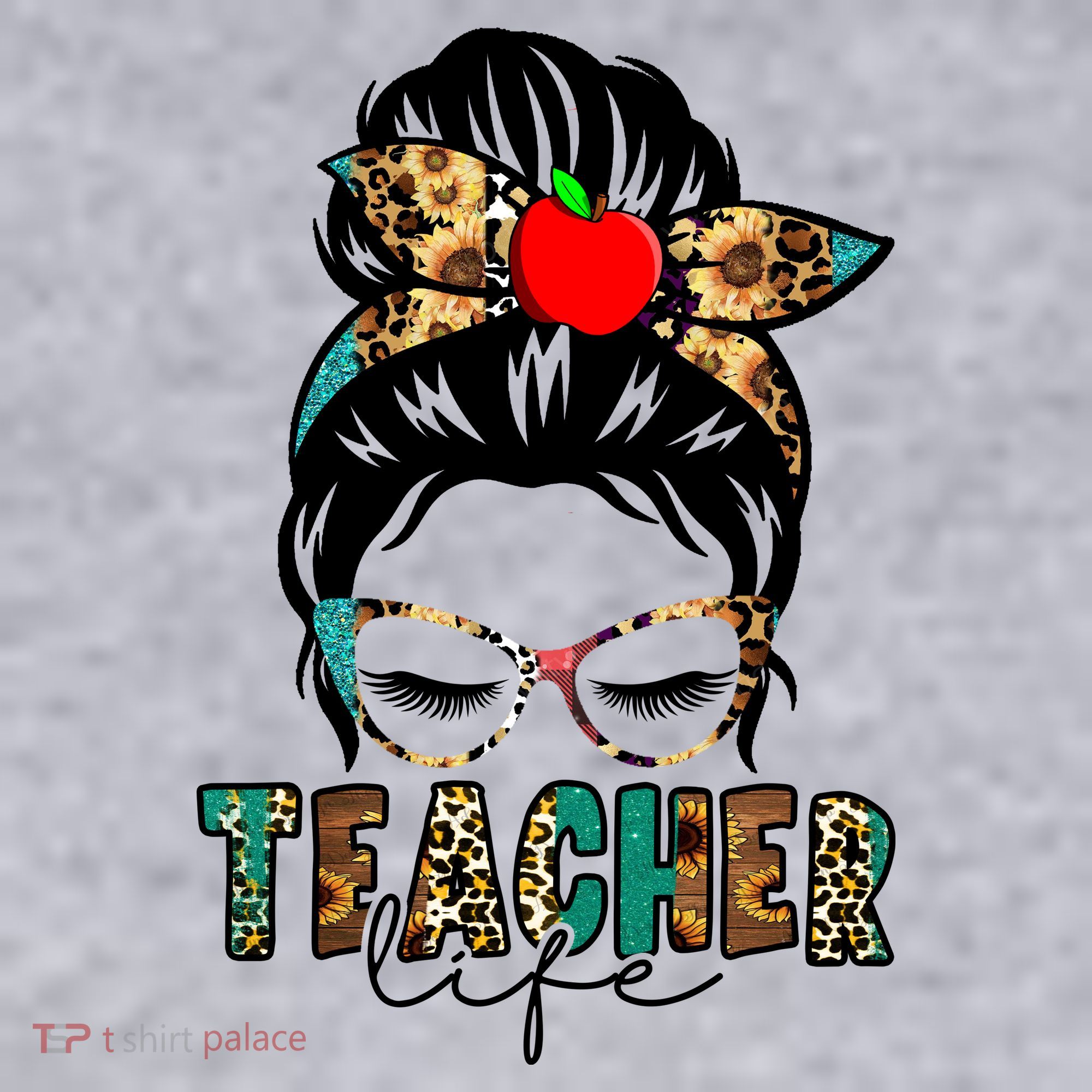 Teacher Life Female Bun Women's Racerback Cropped Tank