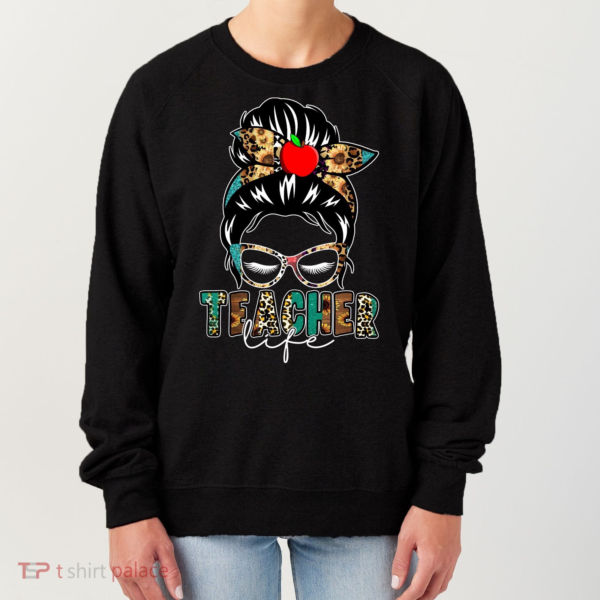 Teacher Life Female Bun Women's Sweatshirt
