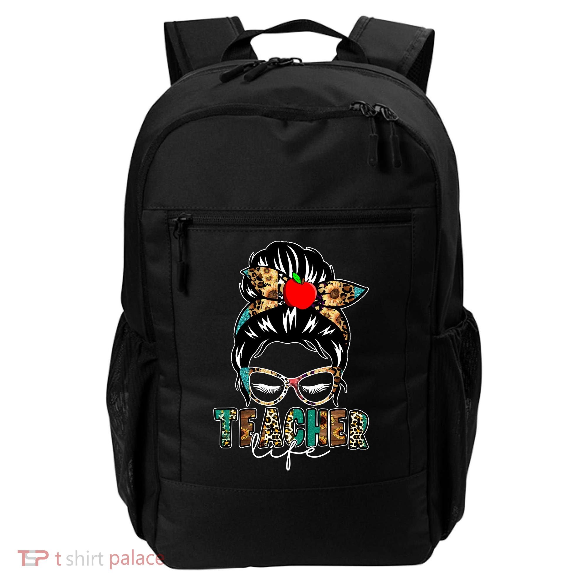 Teacher Life Female Bun Backpack