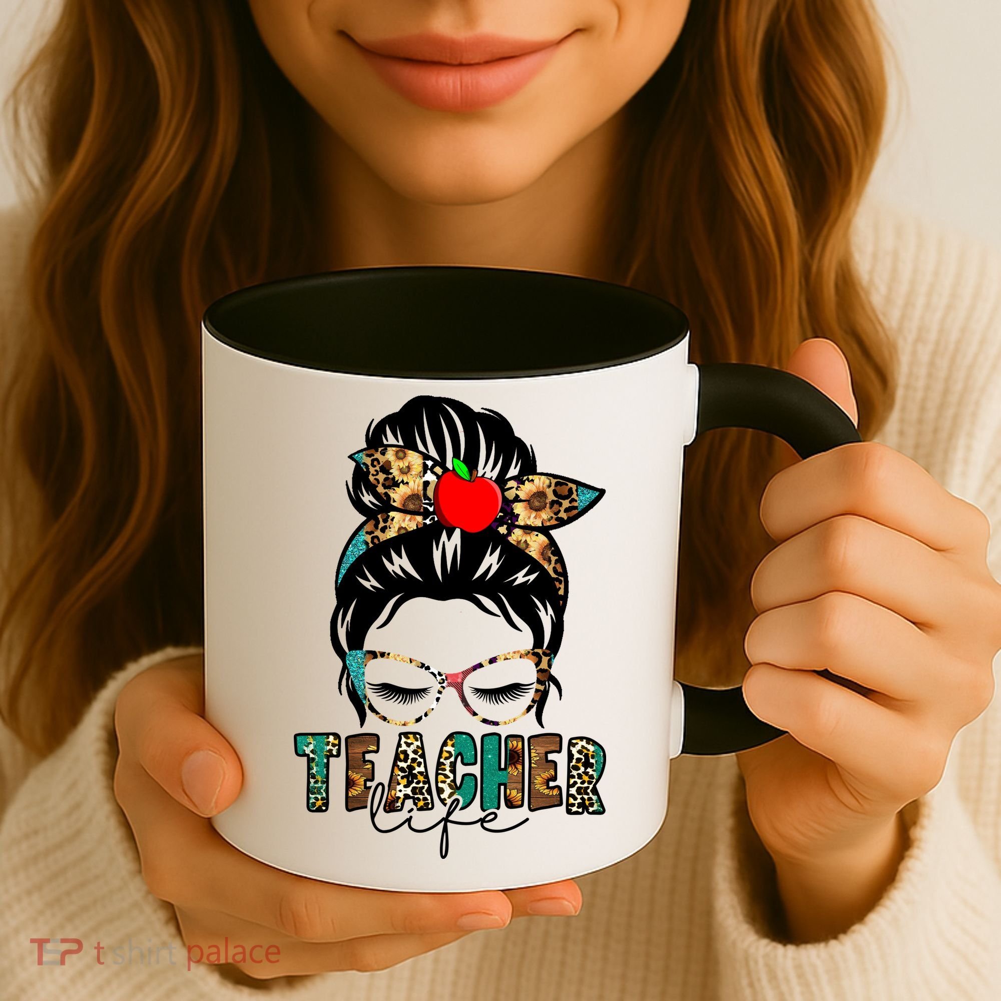 Teacher Life Female Bun Coffee Mug