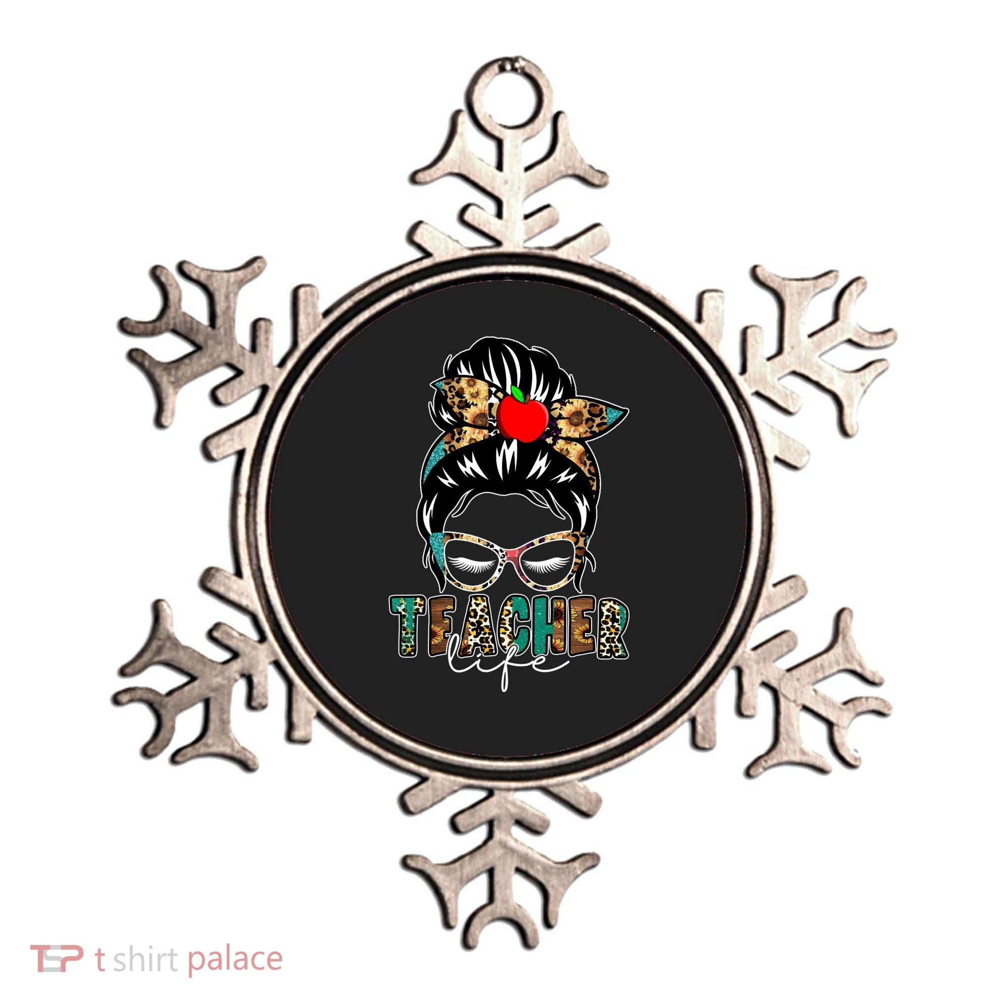 Teacher Life Female Bun Ornament