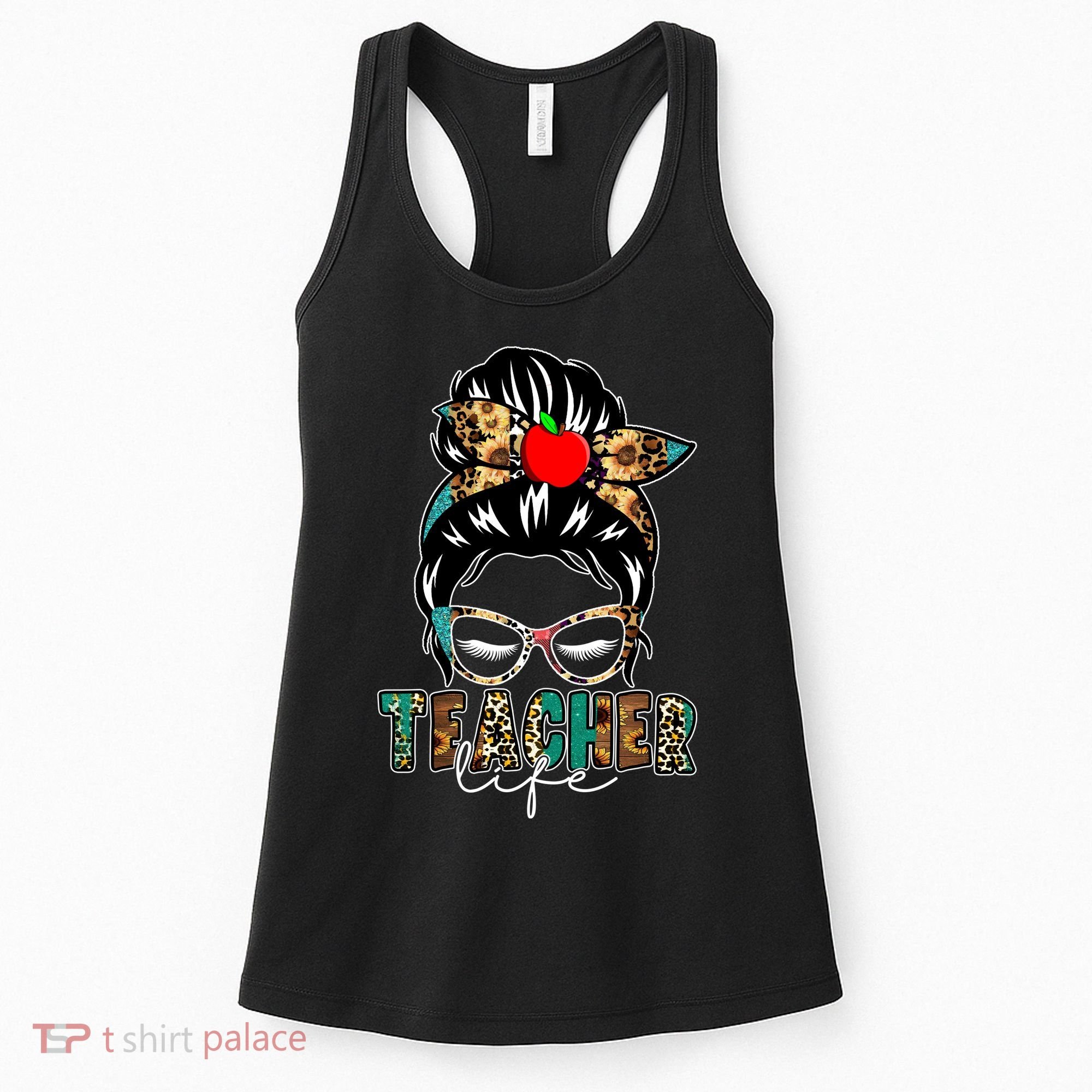 Teacher Life Female Bun Women's Tank Top