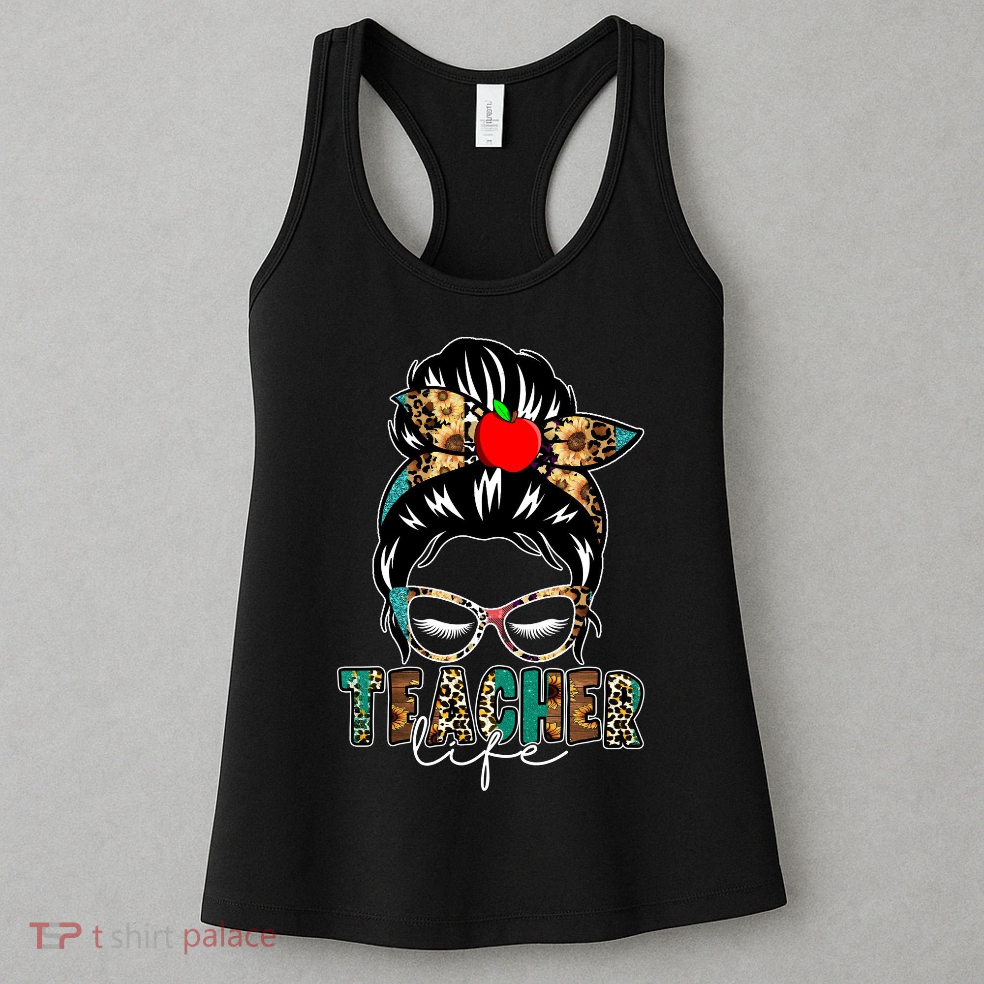 Teacher Life Female Bun Women's Tank Top