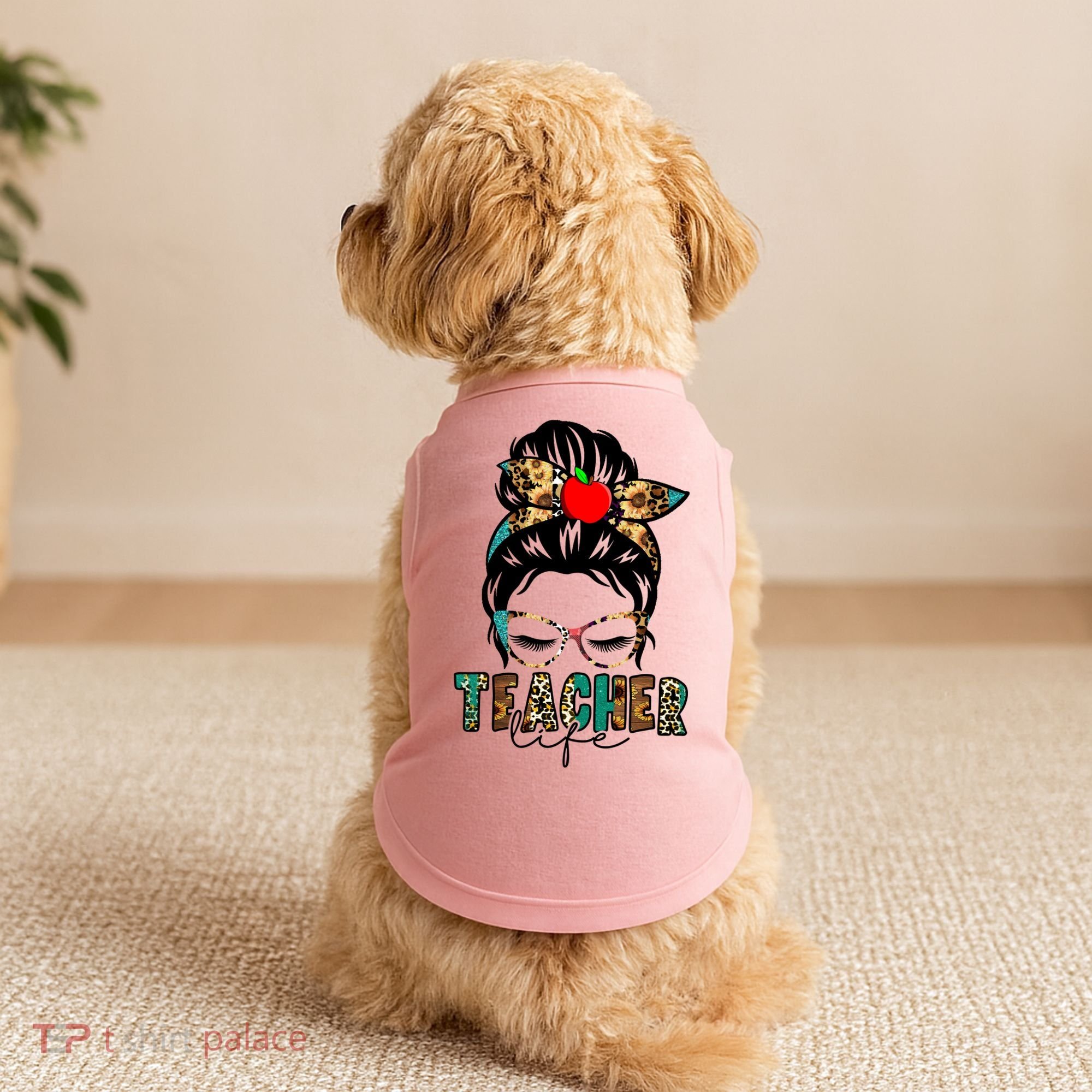 Teacher Life Female Bun Doggie Tank