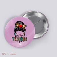 Teacher Life Female Bun Button thumb 0