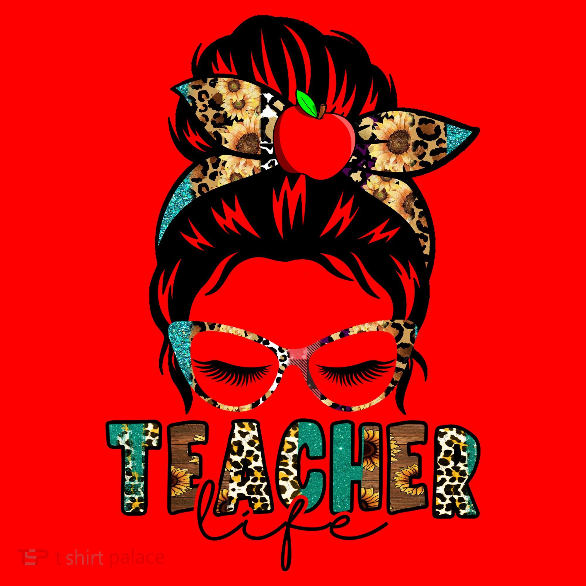 Teacher Life Female Bun Santa Hat