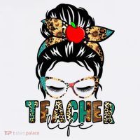 Teacher Life Female Bun Comfort Colors Garment-Dyed Hooded Sweatshirt thumb 2