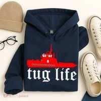 TUG LIFE funny tugboat Hoodie thumb 4