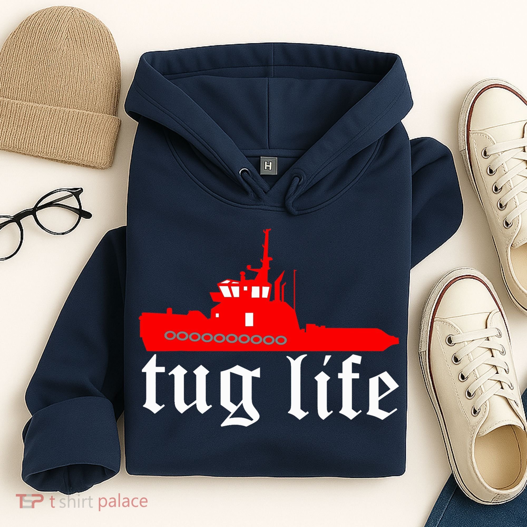 TUG LIFE funny tugboat Hoodie