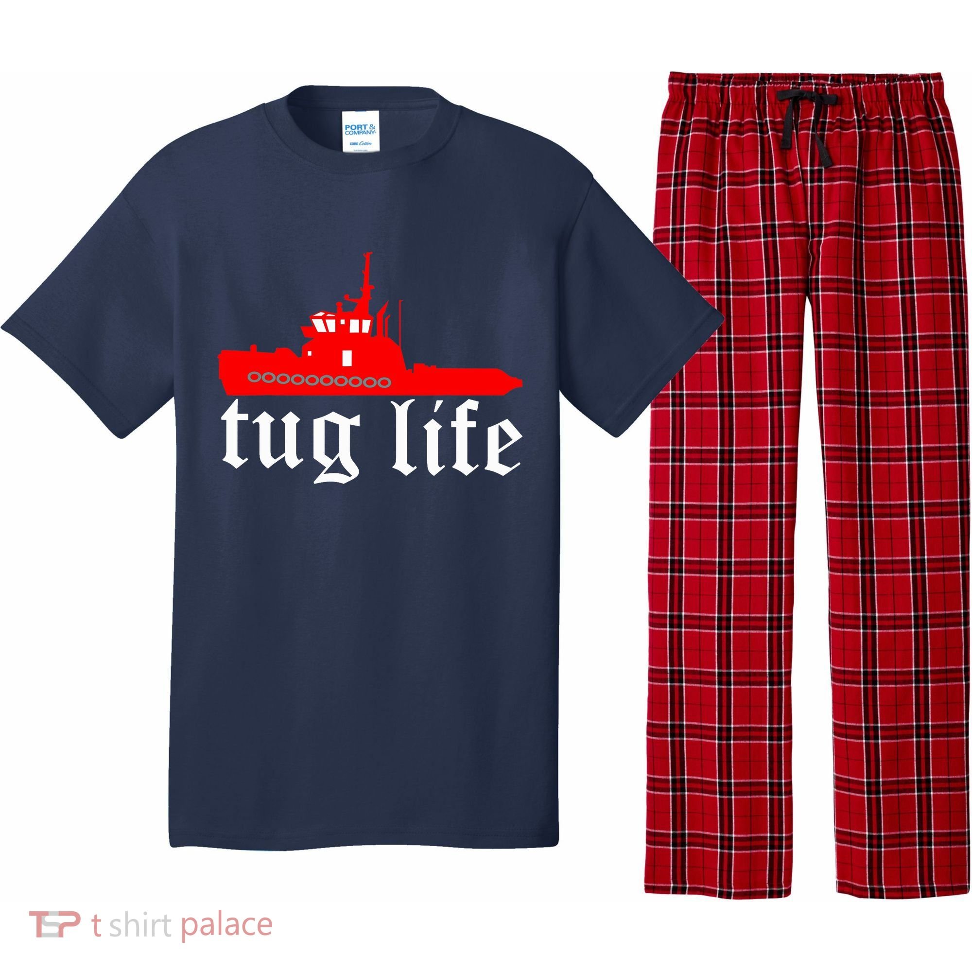TUG LIFE funny tugboat Pajama Set