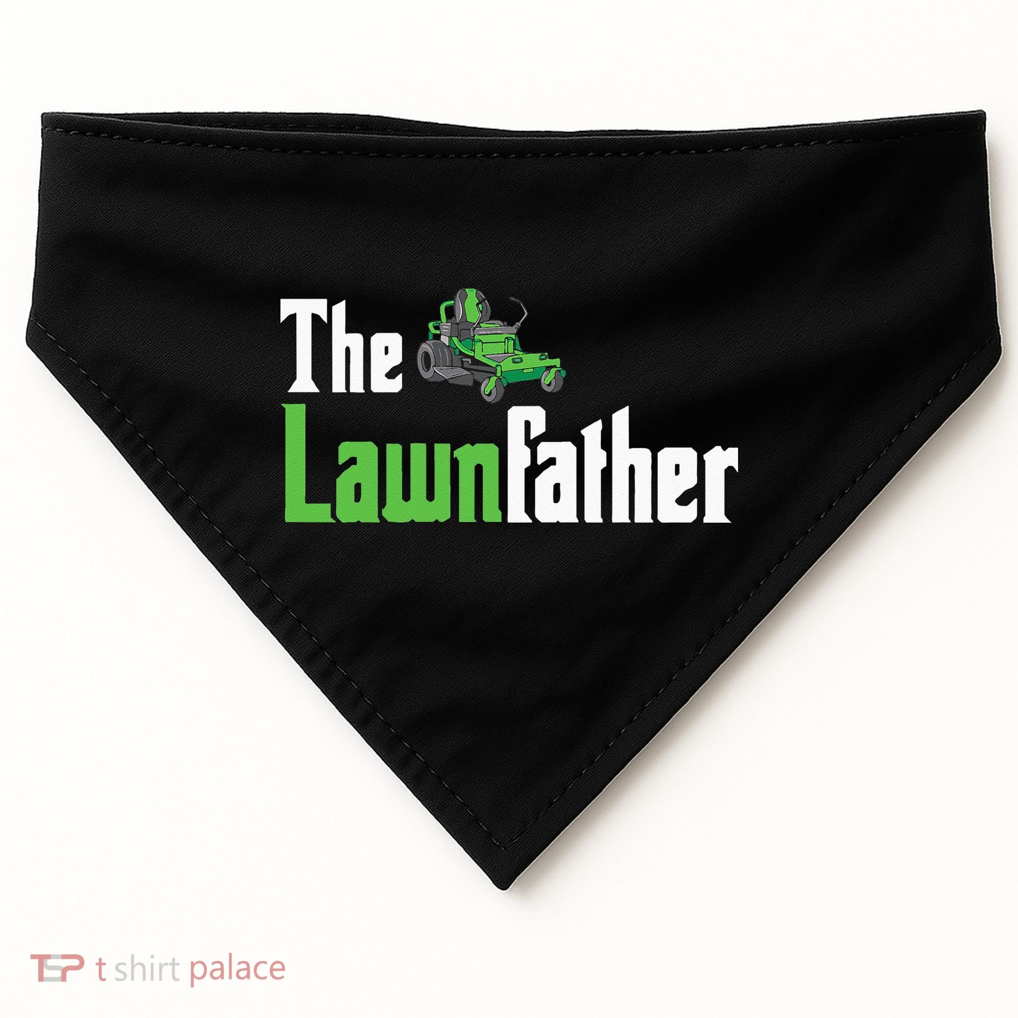 The Lawnfather Funny Lawn Mowing USA-Made Doggie Bandana