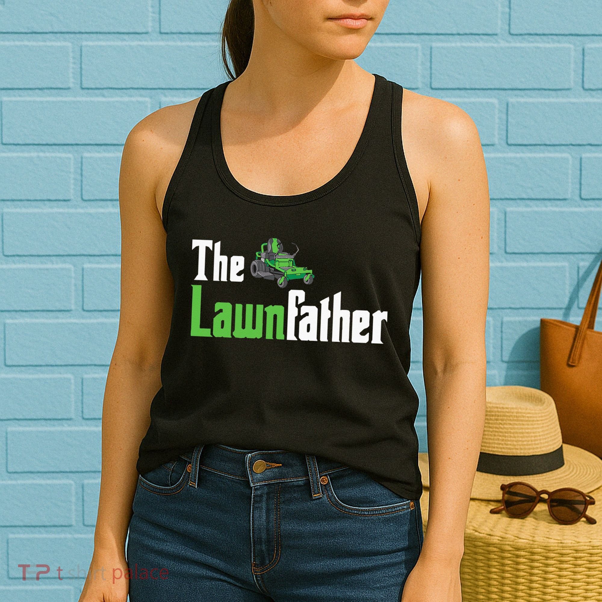 The Lawnfather Funny Lawn Mowing Women's Tank Top