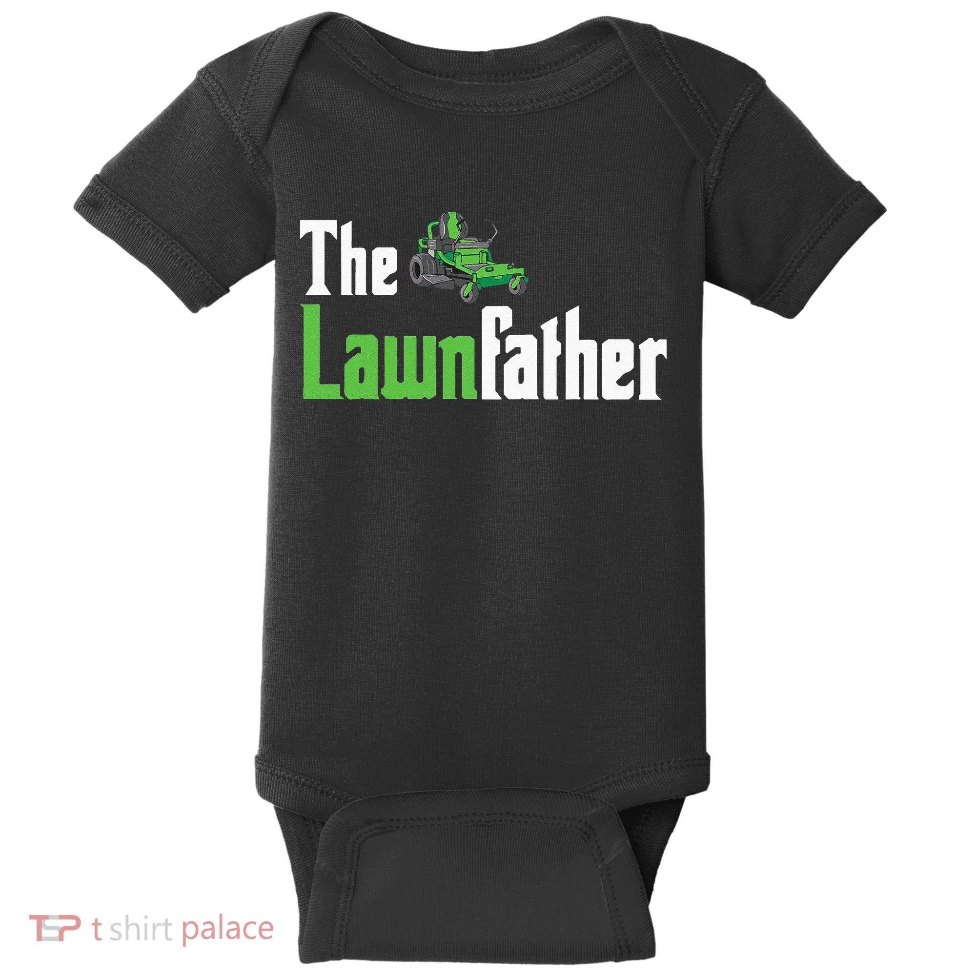 The Lawnfather Funny Lawn Mowing Baby Bodysuit
