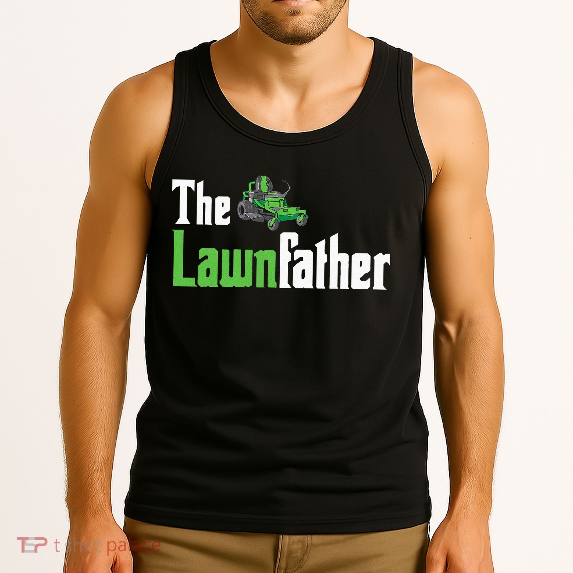 The Lawnfather Funny Lawn Mowing Tank Top