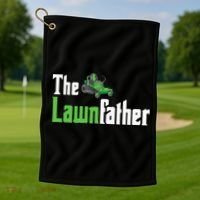 The Lawnfather Funny Lawn Mowing Golf Towel thumb 1