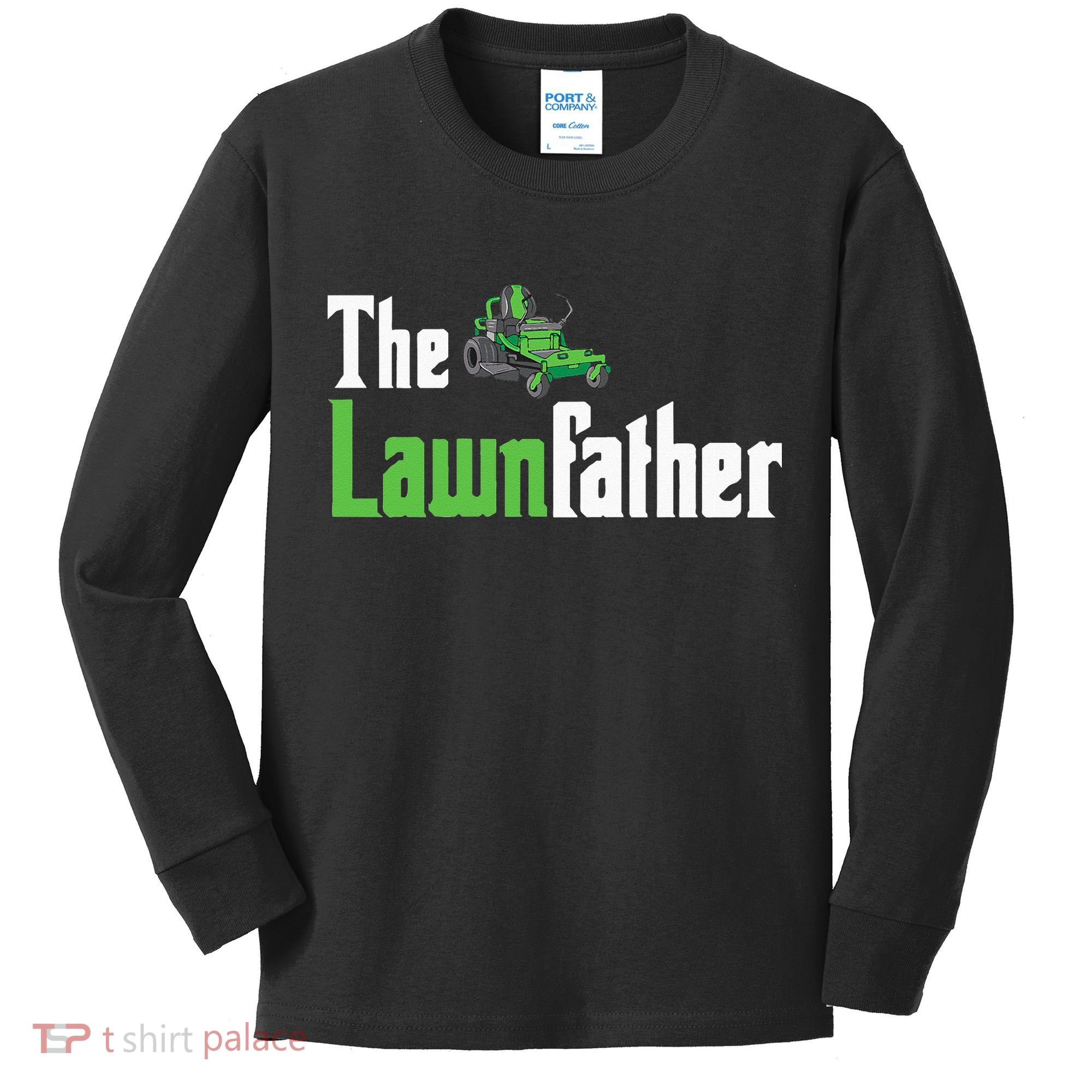 The Lawnfather Funny Lawn Mowing Kids Long Sleeve Shirt