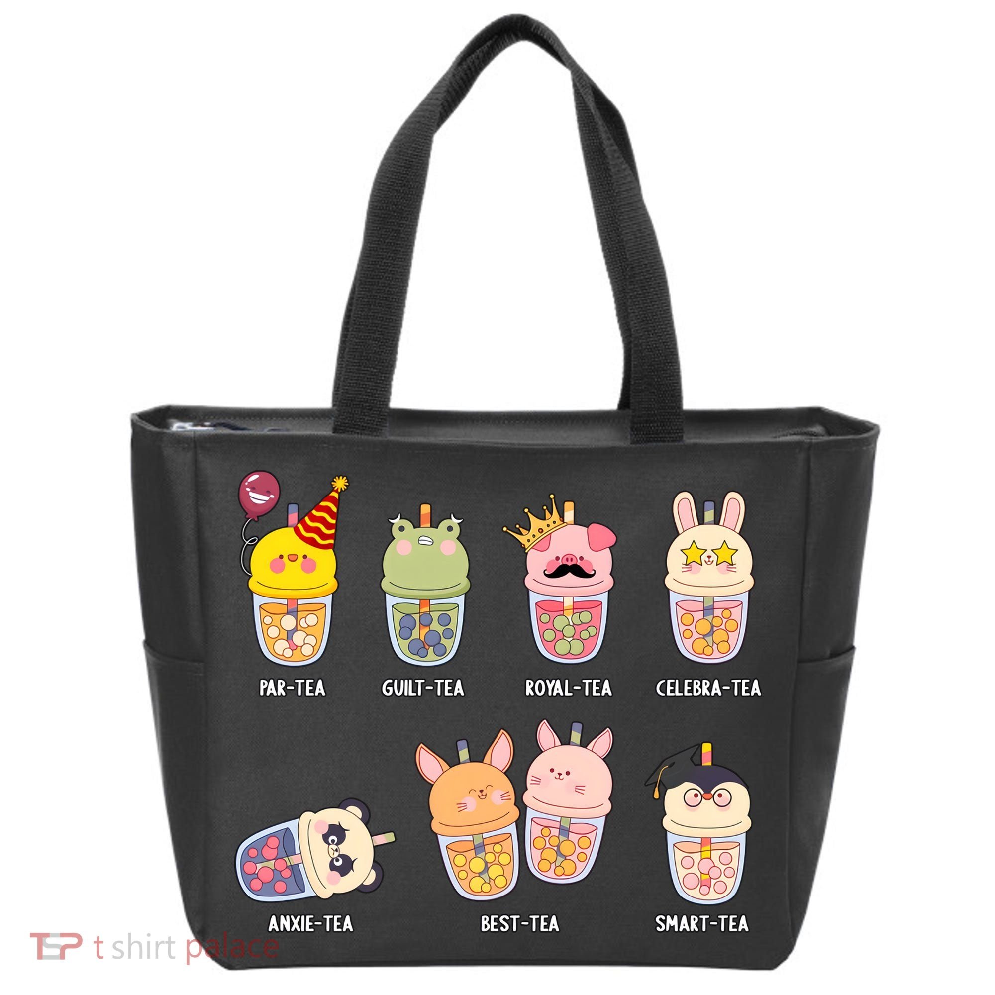 Tea Life Funny Cute Milk Tea Cup Milk Tea Lover Humorous Puns Tote Bag