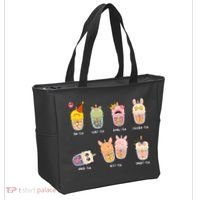 Tea Life Funny Cute Milk Tea Cup Milk Tea Lover Humorous Puns Tote Bag thumb 2