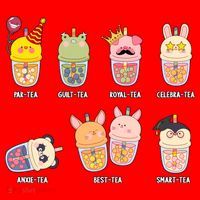 Tea Life Funny Cute Milk Tea Cup Milk Tea Lover Humorous Puns Santa Hat thumb 1