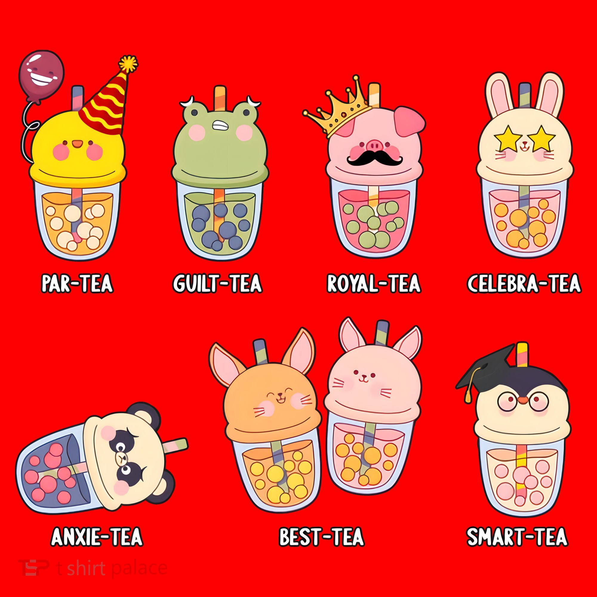 Tea Life Funny Cute Milk Tea Cup Milk Tea Lover Humorous Puns Santa Hat