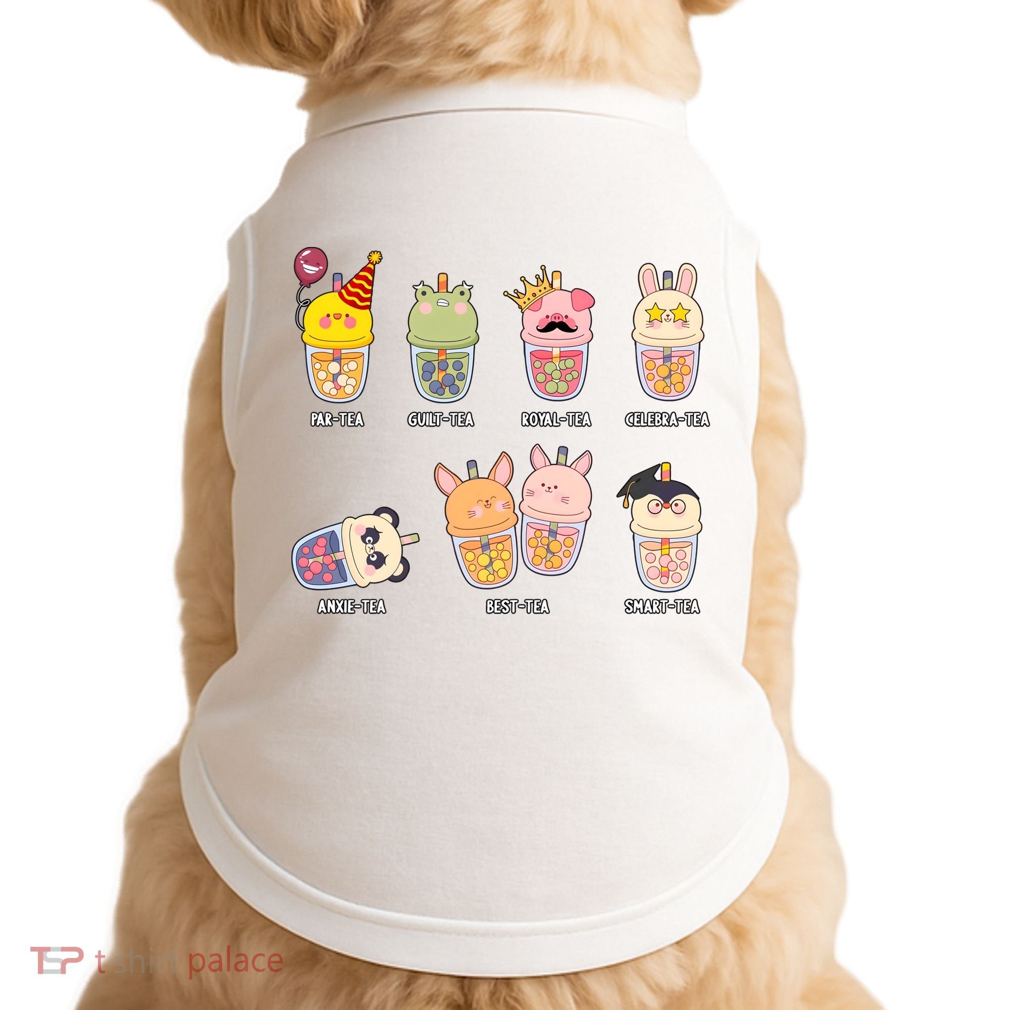 Tea Life Funny Cute Milk Tea Cup Milk Tea Lover Humorous Puns Doggie Tank