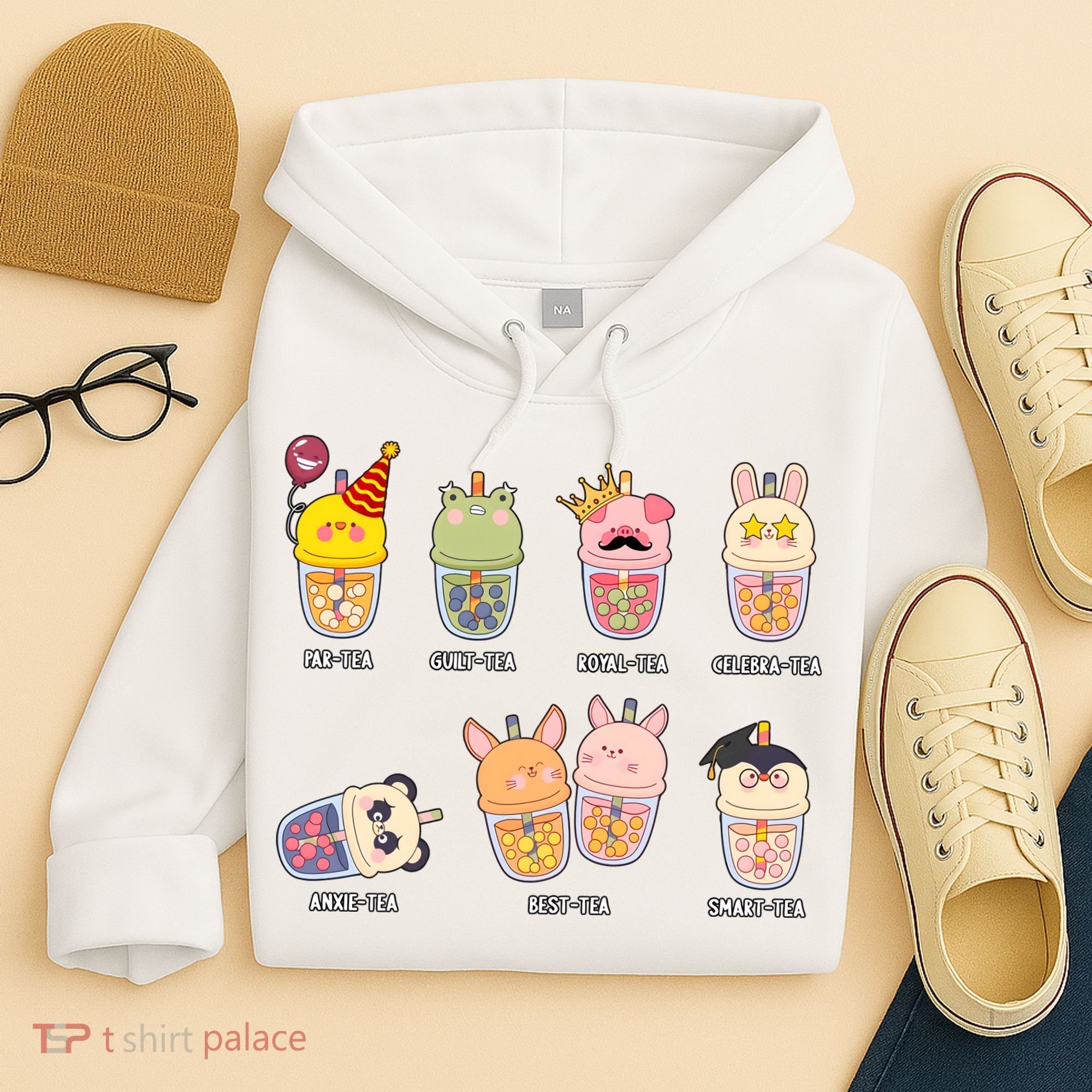 Tea Life Funny Cute Milk Tea Cup Milk Tea Lover Humorous Puns Hoodie