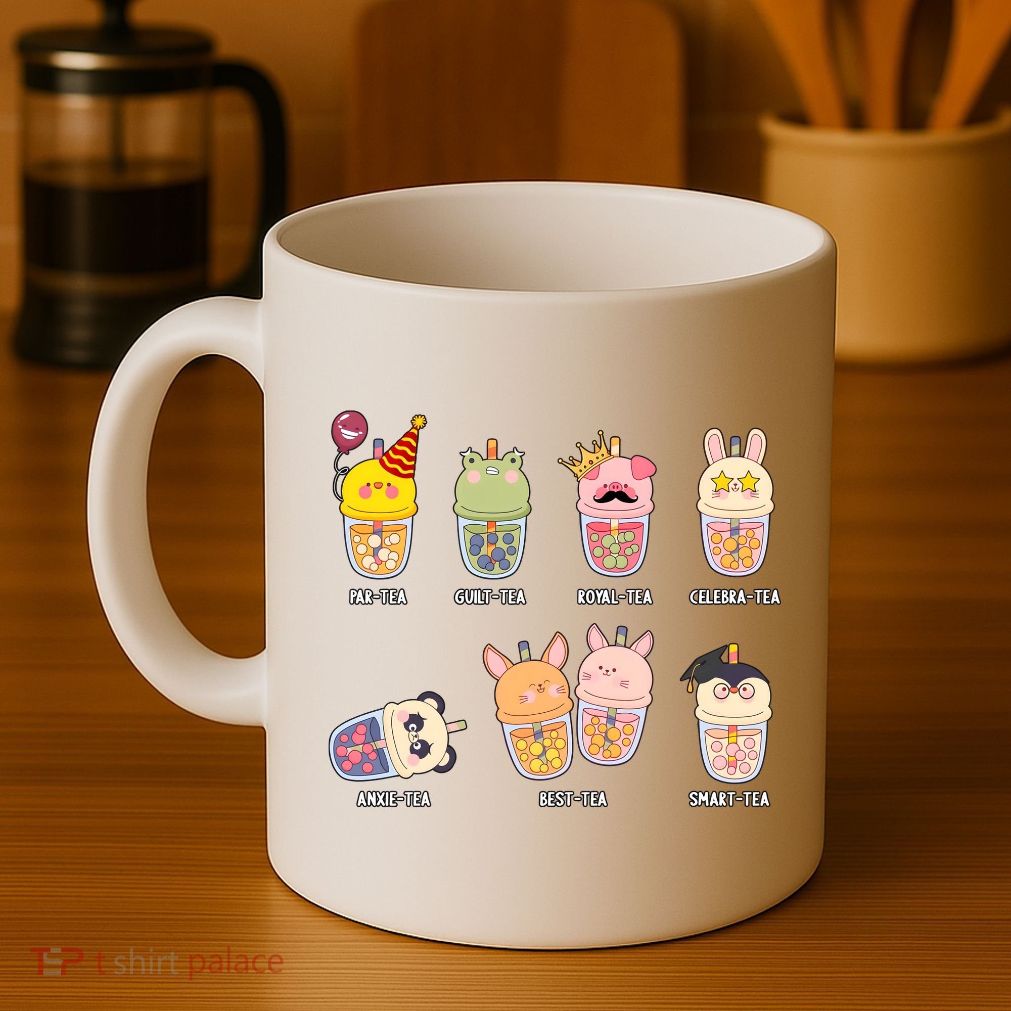Tea Life Funny Cute Milk Tea Cup Milk Tea Lover Humorous Puns Coffee Mug