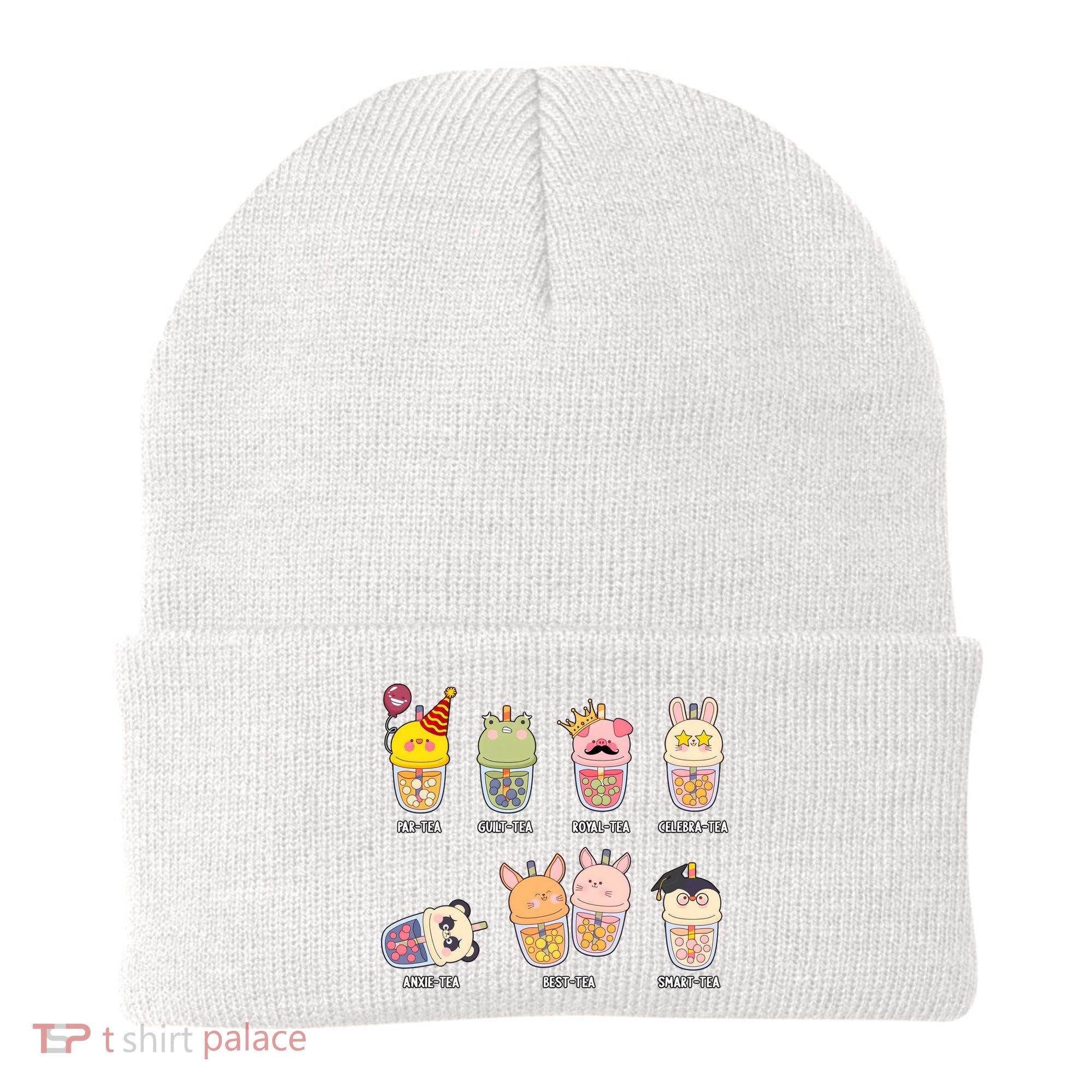 Tea Life Funny Cute Milk Tea Cup Milk Tea Lover Humorous Puns Beanie