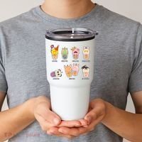 Tea Life Funny Cute Milk Tea Cup Milk Tea Lover Humorous Puns Tumbler thumb 2