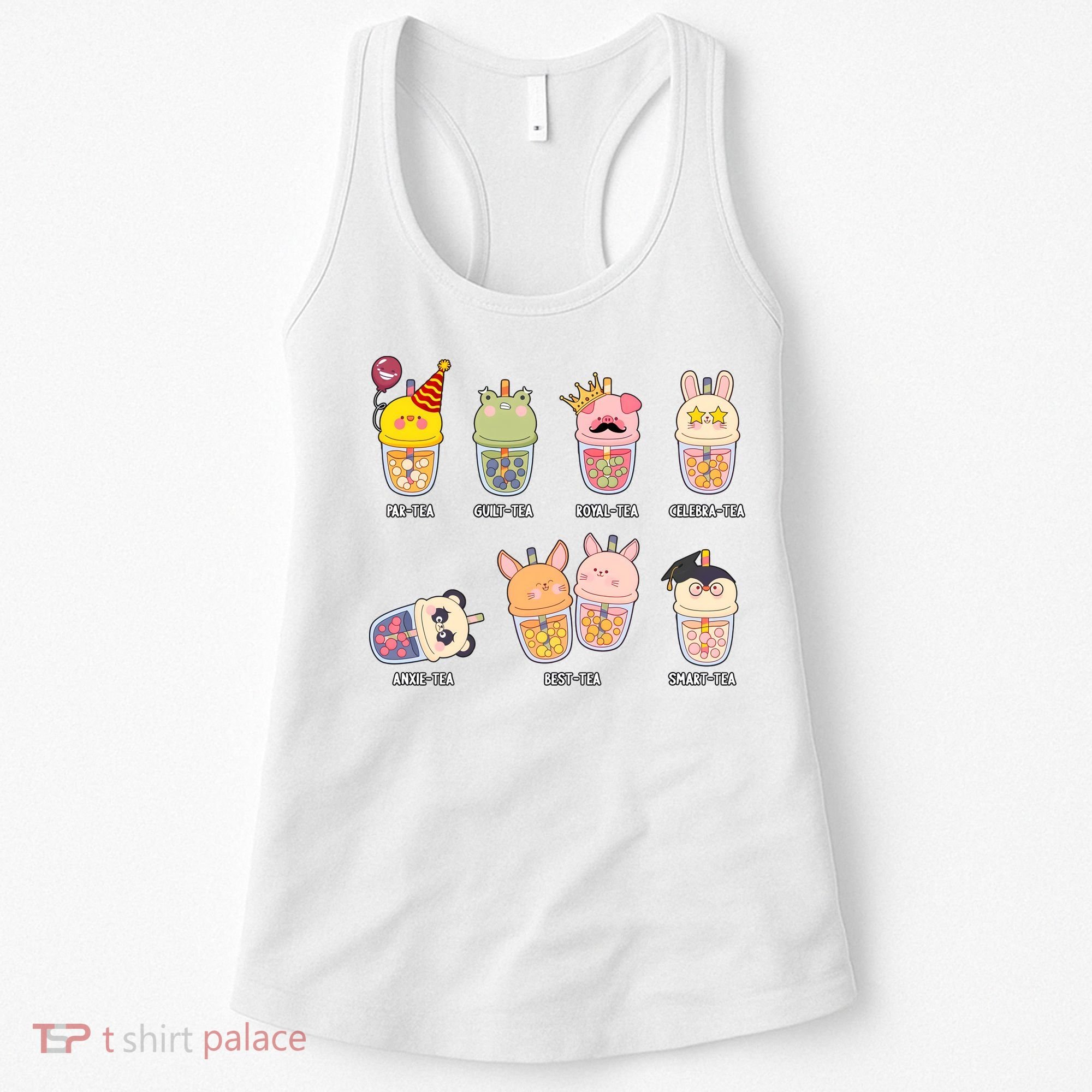 Tea Life Funny Cute Milk Tea Cup Milk Tea Lover Humorous Puns Women's Tank Top