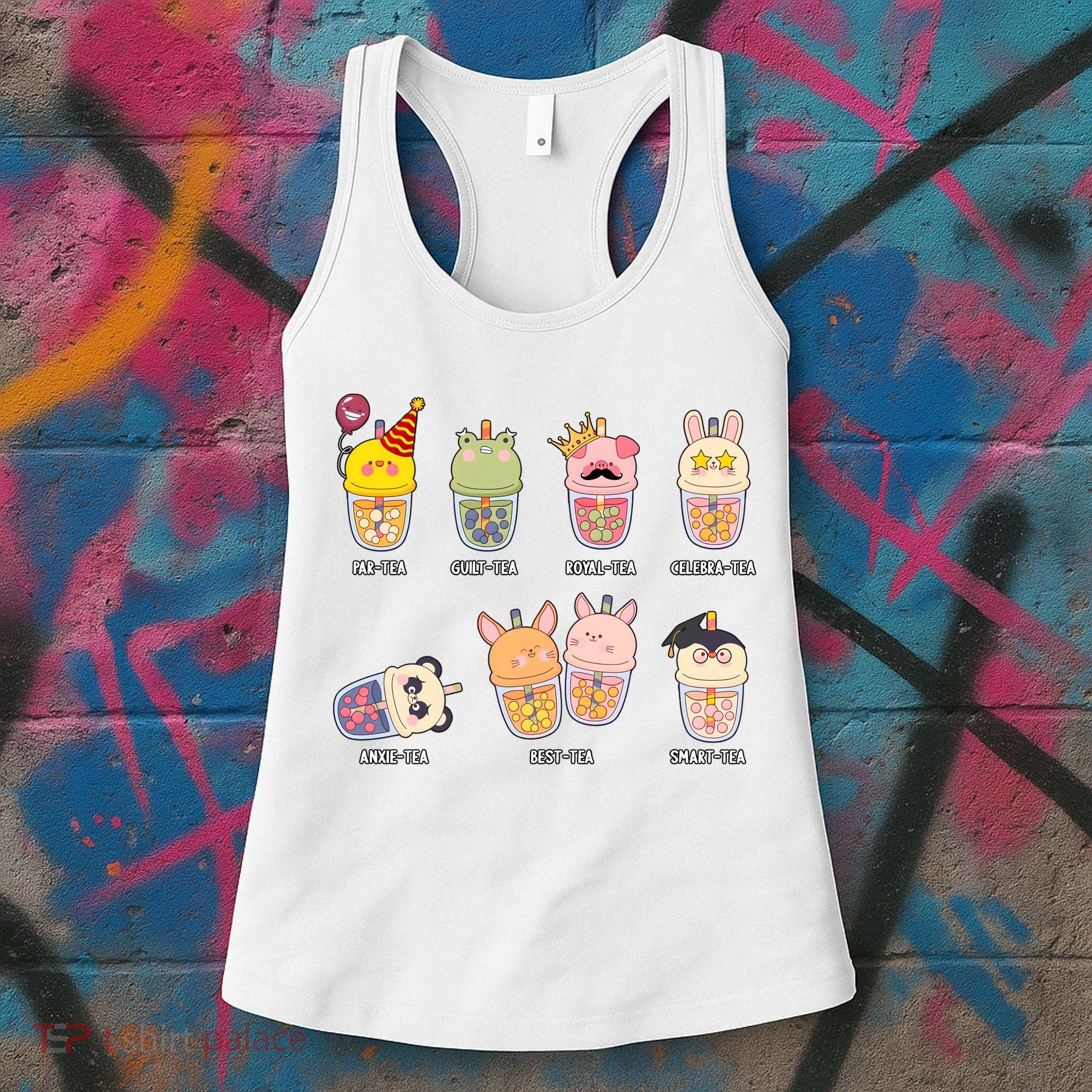 Tea Life Funny Cute Milk Tea Cup Milk Tea Lover Humorous Puns Women's Tank Top
