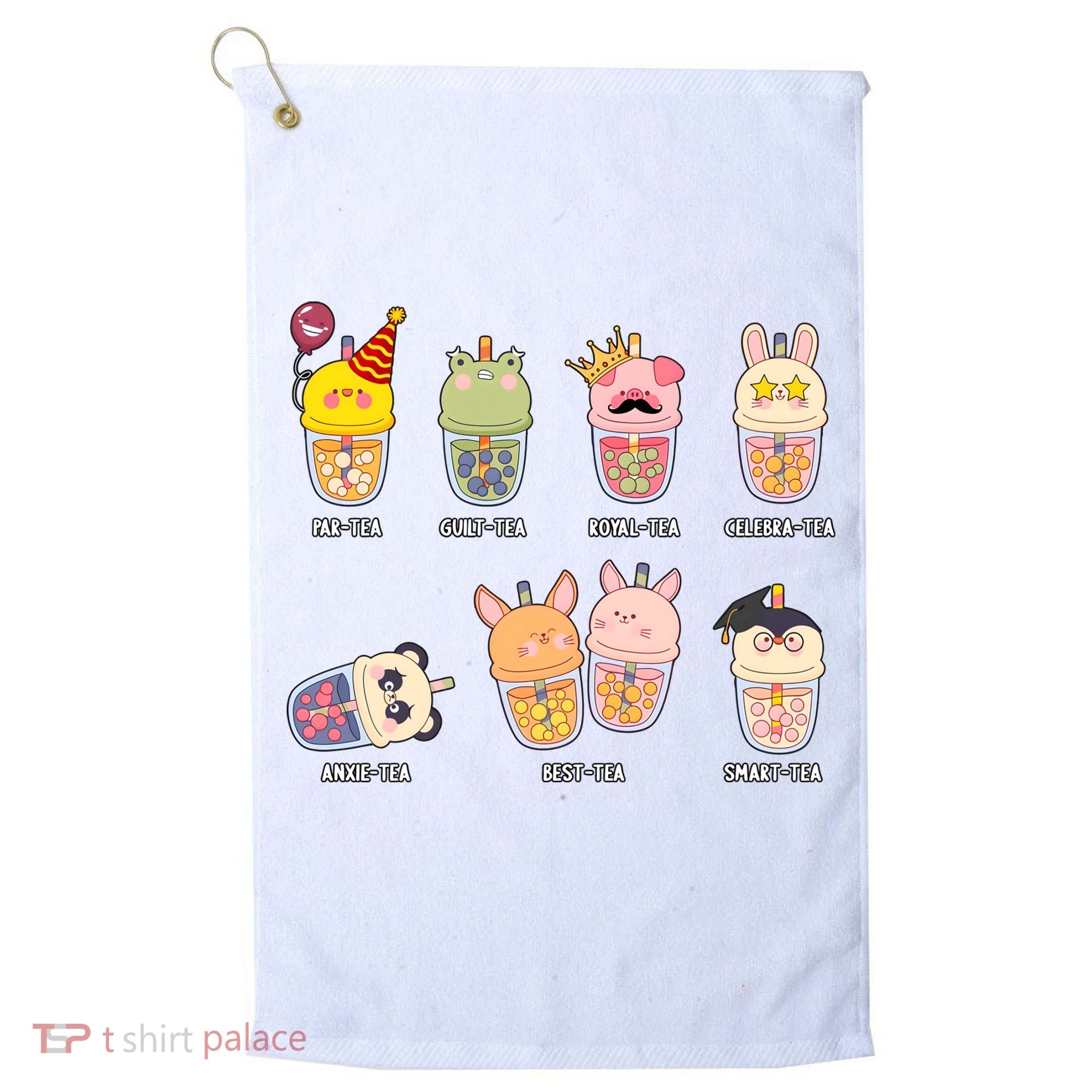 Tea Life Funny Cute Milk Tea Cup Milk Tea Lover Humorous Puns Golf Towel