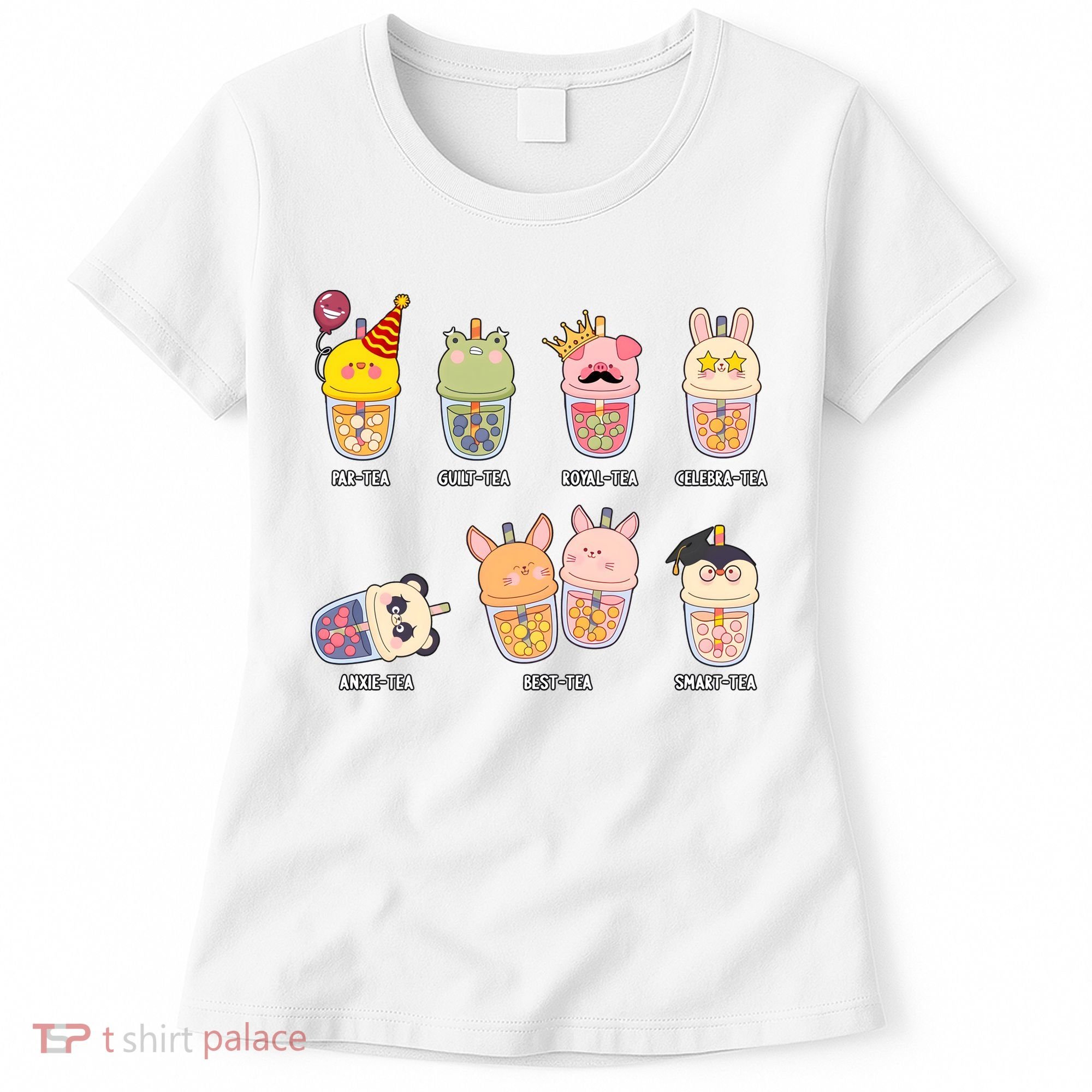 Tea Life Funny Cute Milk Tea Cup Milk Tea Lover Humorous Puns Women's T-Shirt