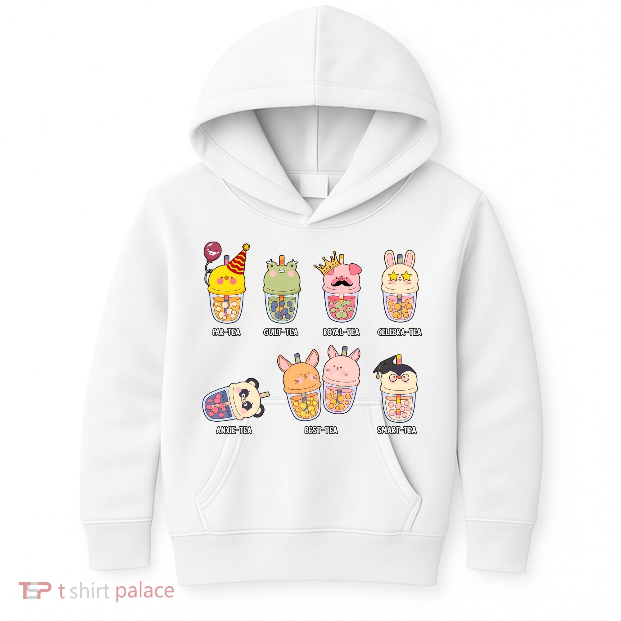 Tea Life Funny Cute Milk Tea Cup Milk Tea Lover Humorous Puns Kids Hoodie