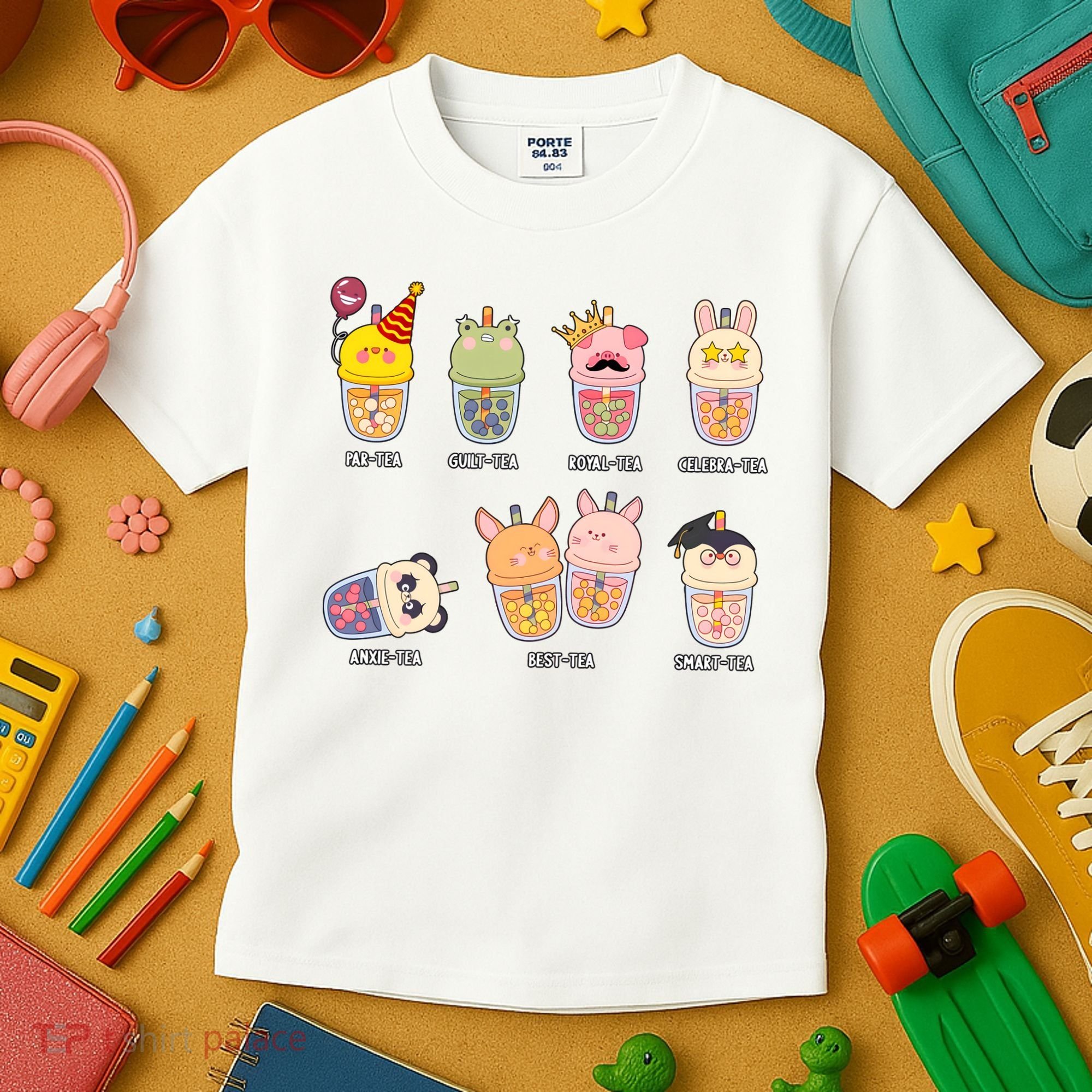 Tea Life Funny Cute Milk Tea Cup Milk Tea Lover Humorous Puns Kids T-Shirt