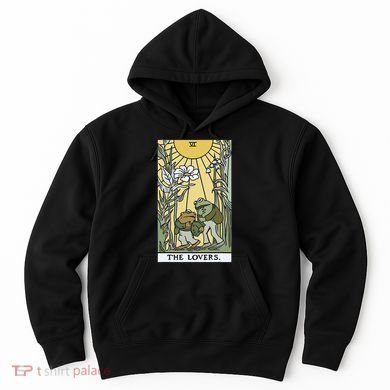 The Lovers Frog Toad Tarot Card Cottagecore Frog Lover Hoodie