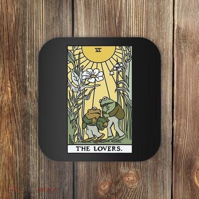 The Lovers Frog Toad Tarot Card Cottagecore Frog Lover Coaster