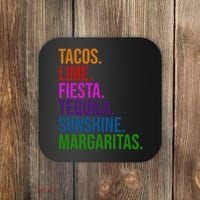 Tacos Lime Fiesta Tequila Sunshine Margaritas Cindo De Mayo Coaster thumb 0