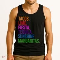 Tacos Lime Fiesta Tequila Sunshine Margaritas Cindo De Mayo Tank Top thumb 3