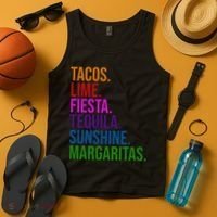 Tacos Lime Fiesta Tequila Sunshine Margaritas Cindo De Mayo Tank Top thumb 4