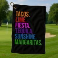 Tacos Lime Fiesta Tequila Sunshine Margaritas Cindo De Mayo Golf Towel thumb 1