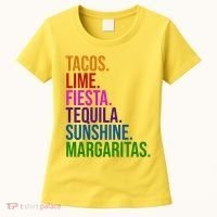 Tacos Lime Fiesta Tequila Sunshine Margaritas Cindo De Mayo Women's T-Shirt thumb 0