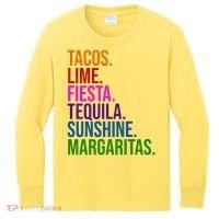 Tacos Lime Fiesta Tequila Sunshine Margaritas Cindo De Mayo Kids Long Sleeve Shirt thumb 0