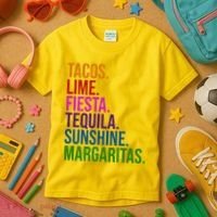 Tacos Lime Fiesta Tequila Sunshine Margaritas Cindo De Mayo Kids T-Shirt thumb 3