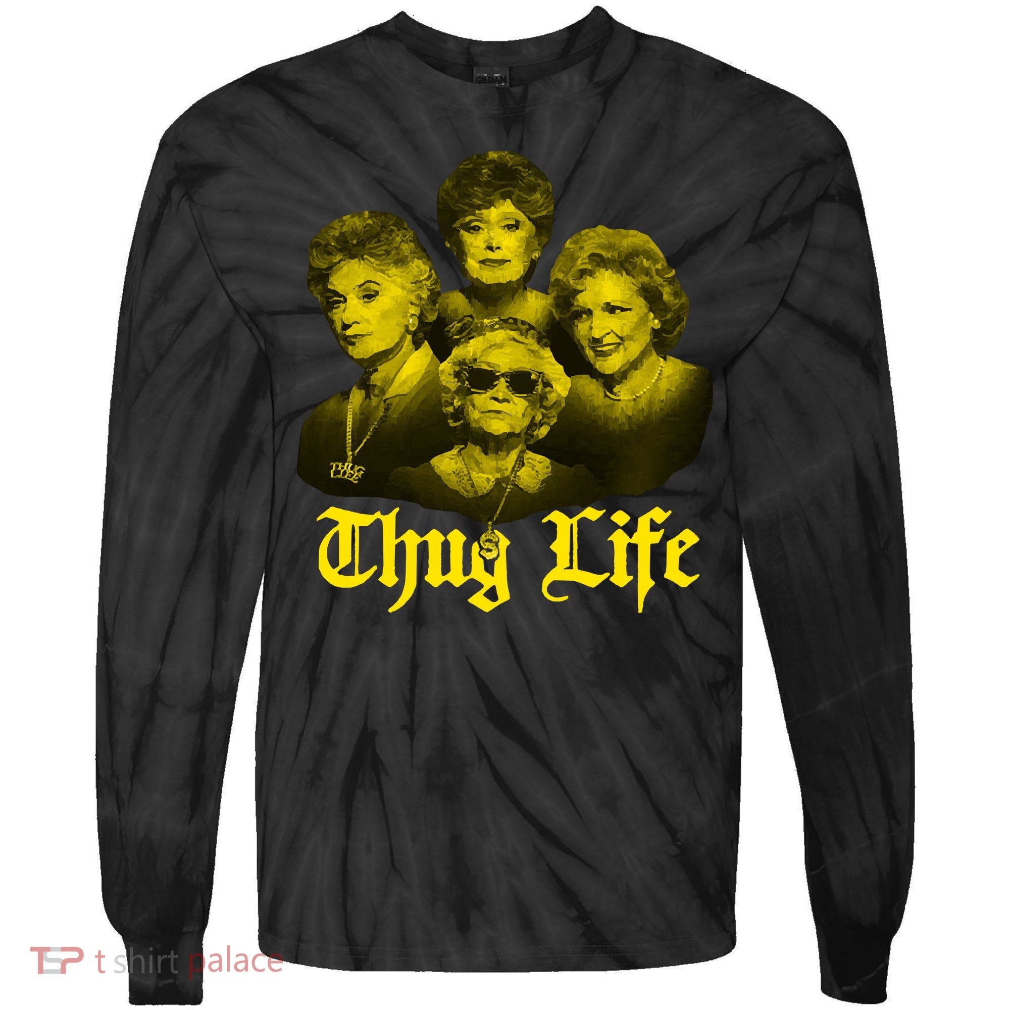 Thug Life Golden Tie-Dye Long Sleeve Shirt