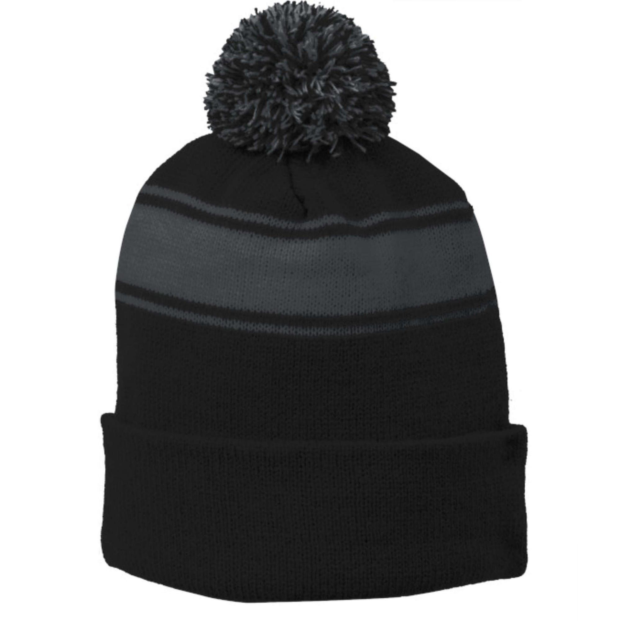 Thug Life Golden Stripe Pom Pom Beanie