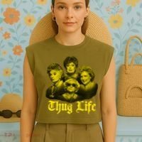 Thug Life Golden Garment-Dyed Women's Muscle Tee thumb 4