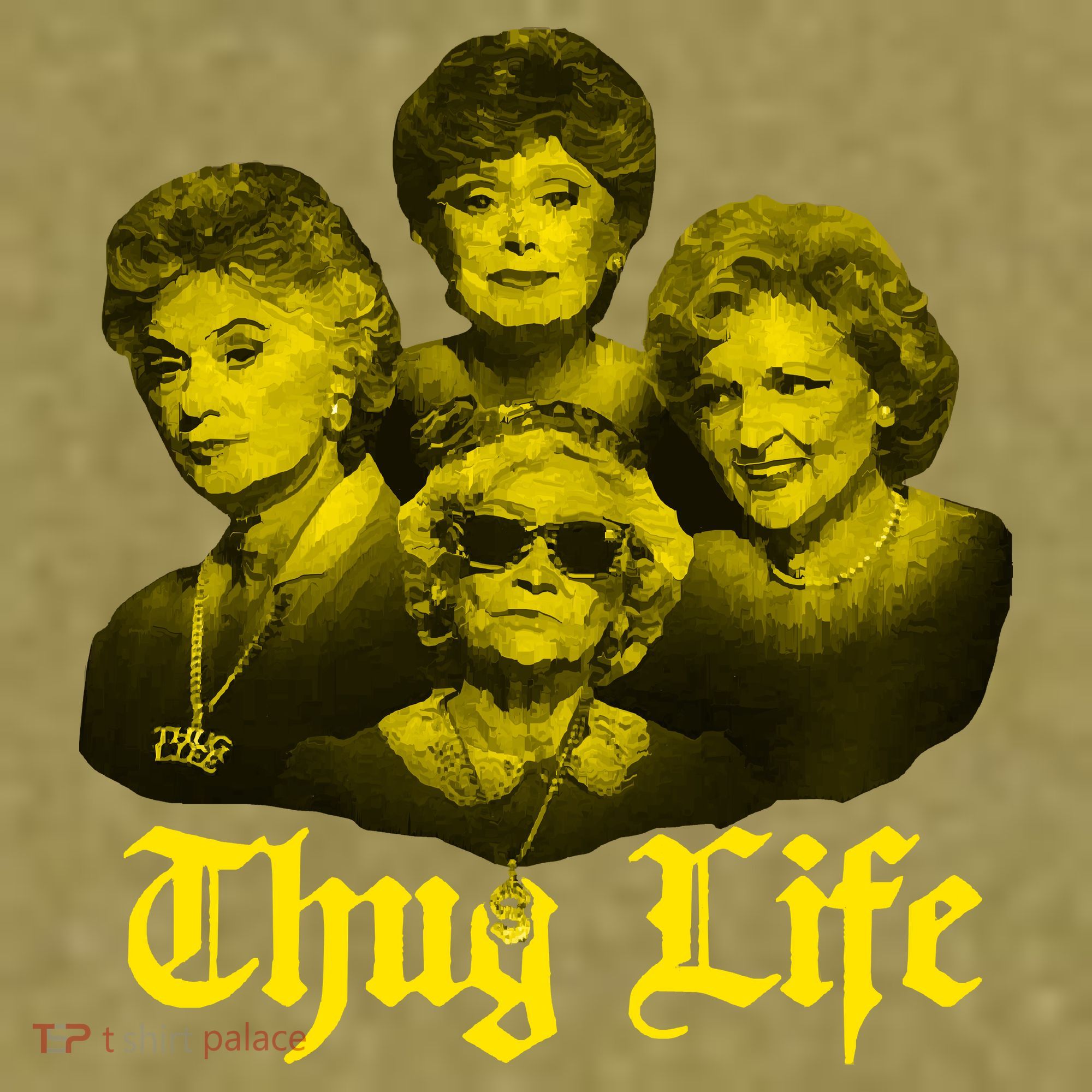 Thug Life Golden Garment-Dyed Women's Muscle Tee
