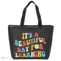 Teacher Life Gift Its A Beautiful Day Tote Bag thumb 0