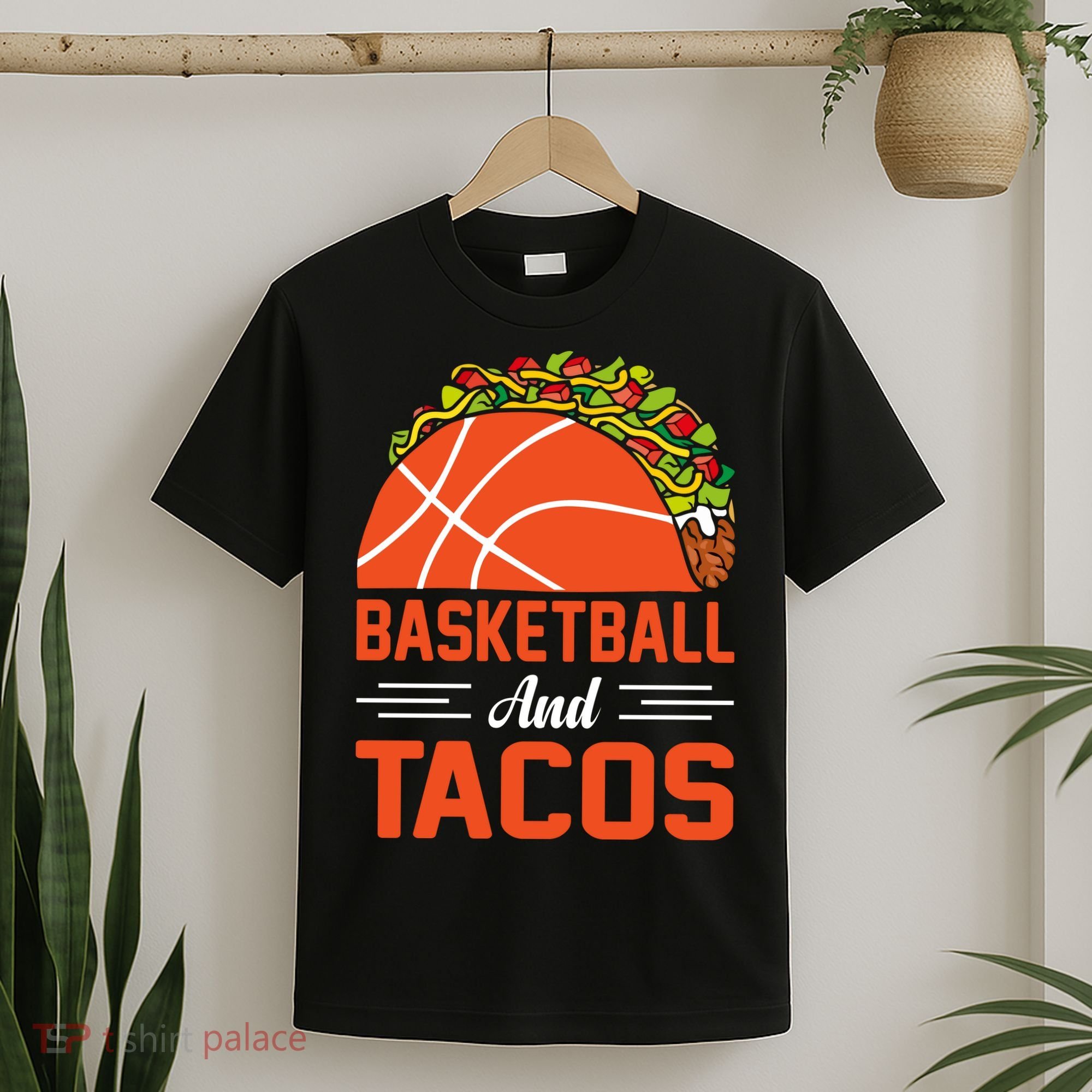 Taco Lover Gifts Basketball And Tacos Tuesday Funny Mexican T-Shirt